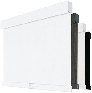 Boolegon Cordless Blackout Roller Shades for Windows, Free-Stop Linen Shades with Valance, Thermal Insulated Fabric, UV Protection Roller Blinds for Home, Office (White, 46" W x 72" H)