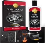 Meuvcol Glass Stove Top Cleaner Kit, 12 Oz Glass Cooktop Cleaner Non-Abrasive, Stove Oven Cleaner & Polish For Ceramic, Electric, Induction, Flat Top Stovetop, Gas - With Scrubbing Pad, Scraper, Cloth
