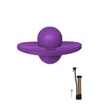 FURTHERNEXT Pogo Ball Bounce skip it Stand with Trick Board & Ball Pump, Pogo Jumper Toy by Air Kicks for Kids Ages 6 & Up and Adults, Great Gift for Kids (Purple)