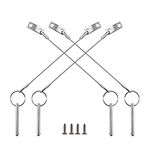 4PIECES of Quick Release Pin 1/4" Diameter, Usable Length 2"(50mm), Total length 2-1/2"(63mm) Full 316 Stainless Steel, Bimini Top Pin, Marine Hardware
