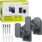 goobay Wall Speaker Mount - Universal Speaker Mount (3.5kg) - 20° Tilt & 70° Swivel Adjustment - Safe and Easy Installation - Tool-Free Orientation - Black 49393