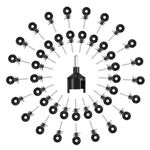 Electric Fence Insulators, 100 PCS Screw in Ring Insulator with Socket Tool for Fence Wood Post, Compatible with Electric Polywire or Steel and Aluminum Wire - Black