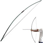 67 Inch Archery Traditional Longbow 25-120lbs Recurve Bow Hunting English Longbow for Right Hand Left Hand Adult Outdoor Sports (45 Lbs, Green)