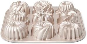 patisse 04521-9 Mini Bundt Cake Tin 9 Mini Bundt Cakes Cast Aluminium Gold 24 x 24 x 4.5 cm