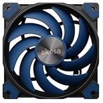 Akasa Alucia SC12, 120mm PWM Case Fan, Up to 2000RPM and 56.3 CFM, Anti-vibration Pads, High Airflow PC Fan, Blue Cooling Fan for Case, CPU Cooler and Radiators, AK-FN117