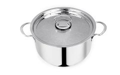 Pradeep Stainless Steel Induction Bottom Cookpot (Bello) with SS Design lid, 30 Cm, 11 LTR (Buy Cookpot Get SS Bowl B-150-2 LTR)