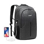 Kono Travel Laptop Backpack Anti Theft Business Computer Rucksack with USB Charging Port Water Resistant School Rucksack Gifts for Men and Women Fits 15 Inch Laptop (Grey)