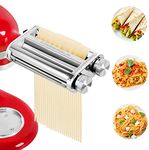 Pasta Roller & Cutters Attachment for KitchenAid Stand Mixers, 3 in 1 Pasta Maker Set Included Pasta Sheet Roller, Spaghetti Cutter, Fettuccine Cutter Maker Accessories and Cleaning Brush