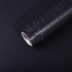 Dzhuywer Black Wood Contact Paper, 15.7" x 118" Peel and Stick Self-Adhesive Removable Thick Wallpaper, Decorate Countertops Walls Kitchen Bathroom Cabinets, Waterproof Vinyl Sticker, PVC, Upgrade
