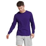 Russell Athletic Men's Essenital Long Sleeve Tee T-Shirt, Purple, XL