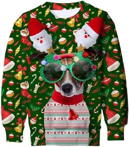 Enlifety 4T 5T Boys Christmas Sweater Kids Funny Dog Xmas Sweatshirts Long Sleeve Holiday Shirt Santa Claus Graphic Pullover Jumper