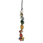 ecatee Natural 7 Chakra Tumble Stone Hanging with Crystal Chip Beads for Car Hanging and Door Hanging Reiki and Crystal Healing Stones Size 9 Inch Approx.