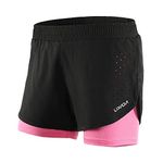 Lixada Women's 2 in 1 Running Shorts Quick Dry Breathable Active Training