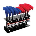 Performance Tool W80277 10-Piece SAE & MetricT-Handle Allen Wrench Set, Long Arm Hex Key Wrench Set