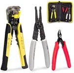 Wire Stripper Crimping Tool Kit, 8 Inch Self-Adjusting Wire Stripper, Automatic Wire Stripping Tool with Multi-Tool Wire Cutter and Wire Cutter, Cutting Pliers Tool with Storage Bag