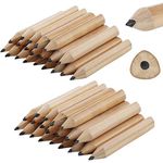 Zonon Short Triangular Fat Pencils Mini Wood Triangular Pencils Beginner Grip Writing Pencil for Kindergarten and Preschoolers Students School Supplies, More Comfortable Grip, 3.5 Inch (40 Pieces)