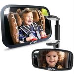 Onco Baby Car Mirror Bundle – Rear & Forward Facing Mirrors, 100% Shatterproof & Shakeproof, Wide Clear View with 360° Rotation & Clip-On Design, Newborn & Baby Travel Essentials