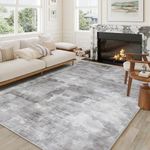 WondRg 5x7 Area Rug Washable Grey A