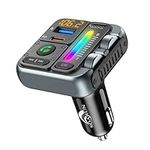 SOARUN Bluetooth 5.3 FM Transmitter for Car, Bluetooth Car Adapter 57W PD & USB Car Bluetooth Transmitter, Hands-free Calling, Music Player, Bass Treble Lossless Sound, Supports 64G Drive