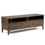 Simpli Home Harper Solid Hardwood TV Media Stand, Walnut Brown