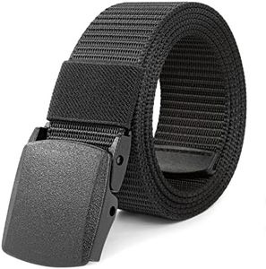 Ceinture Travail Homme,Ceinture Homme,Ceintures Réglable en Tissu Toile Pour Nylon Hommes Noir,Pas de Boucles Métalliques, Passe Rapidement Par la Sécurité de L'aéroport, Convient Pour et Les Voyages