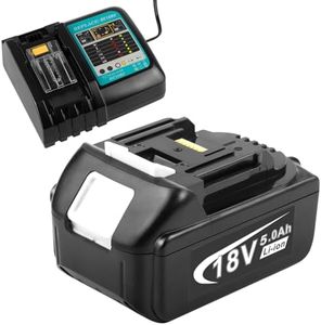 Battery & Charger Compatible for Makita18v BL1815 BL1830 BL1835 BL1840 BL1850 BL1860 LXT400 Lithium Battery, Replace Charger with DC18RD DC18RC DC18RA DC18SF DC18SD