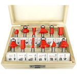 MLD Wood Router Bit set 1/4 Inch Mill Engraving Trimmer Woodworking Cutter Trimming Engraving Carving Cut Tools Cutters Router Bit Set 12 pices (Size 6.35 mm,Color-Multi, Material-Carbon steel)