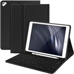 Keyboard Case for iPad 10.2" 9th Generation 2021/ 8th Gen 2020 Case for iPad 10.2 7th 2019, Wireless Bluetooth Keyboard for iPad Air 3 (3rd Gen)/iPad Pro 10.5"/iPad 10.2” Case with Pencil Holder