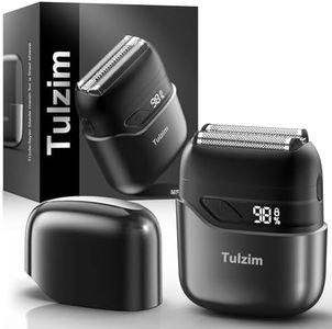 Tulzim Electric Foil Shaver for Men: Portable Electric Razor for Beard/Face - 3 Floating Blade LED Display USB-C Fast Rechargeable - IPX7 Waterproof for Travel & Home - Carbon Gray