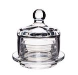 Artesa Glass Butter Dish, Small Cloche Holder with Lid for Serving Butter, Spread, Cheese, Pate and Tapenades, 9 x 9.5 cm, Clear Glass