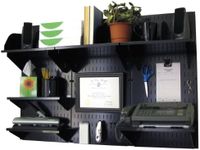Wall Control 10-OFC-300 BB Office Wall Mount Desk Storage and Organization Kit, Black