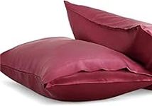 Satin Pillowcase for Hair and Skin care, Silk Pillowcase pack of 50 x 75 cm. Soft, Queen Standard Size cooling Pillow cases (2pcs Pillowcases (50x75cm), raspberry)