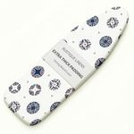 RUSTIQUE LINENS Premium Ironing Board Cover – Medium | Cotton with 4 mm Felt Padding for Steam Press (Fits 112 × 34 cm) | Heat Reflective, Scorch Resistant | Elastic & Velcro Fit | Rose Wings