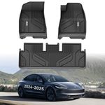 3W Floor Mats For Tesla Model 3 2024 2025 Highland, TPE Dog Friendly Mats, Custom Fit Tesla Model 3 Car Liner, All Weather Waterproof Non Slip, Easy to Install Car Accessories