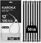 Zip Ties 12 inch (100 Pack), Black,