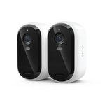 Arlo Essential Security Camera 2K (3rd Gen, 2025 Release) - Wireless Outdoor Camera, Battery Power, Person Recognition, Package Detection, Animated Preview, 1-Month Trial of Secure Plan, 2 Cam, White