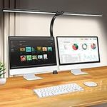 LeadGoods LED Desk Lamp, Double Head LED Desk Lamps for Home Office Architect Workbench 31.5" Wide Office Lighting-5 Color Modes and Stepless Dimming Auto Timer Modern Desk Lamp for Monitor Studio