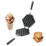 Bubble Waffle Maker, Hong Kong Egg Waffle Maker Stove Top Waffle Maker Non Stick Bubble Waffle Maker Pan for Double Baking Home Kitchen Use