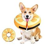 Sivomens Dog Cone, Protective Inflatable Dog Collar for Medium Dogs, Soft Adjustable Pet Recovery Cone After Surgery, Washable Dog Donut Collar Prevents Licking Wounds & No Blocking Vision, M(9"-12")