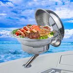 Boat BBQ Grill With Mount - Boat Grills with Rod Holder Mount, Marine Grills for Boats, Portable Charcoal Grill