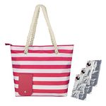 YOOMIK Wine Purse with Hidden Spout, Wine Tote Bag for Women Large Wine Spout Purse with 3x Wine Bladder Bag, Pink Stripes, Large