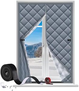 Window Insulation Kit for Winter 47"x63" Cold Weather Thermal Curtain with Reflective Aluminum Foil,3 Layer Heavy Cotton Insulated Window Blanket Zipper Opening with Fastener for Winter to Keep Warm