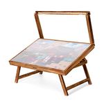 Tektalk Puzzle Table with Light Jigsaw Puzzle Table with Folding Legs and Cover Wooden Puzzle Board for Puzzle Storage, for Up to 1000/500 Pieces