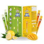 Skippi Icepops 100% Natural Freezer Pops, Juice Bars, Ice Pops - Lemon & Mango Flavors (12+12 Pops Boxes)