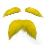 FVCENT Yellow Mustache and Eyebrows Set Fake Beard for Men Novelty Mustaches Cosplay Halloween Costume Accessories Party …