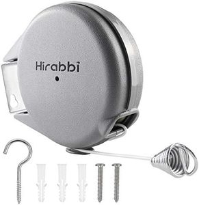 Corde à linge rétractable à fixation murale, extensible pour intérieur et extérieur, jardin, terrasse, buanderie ou buanderie (15 m, gris)