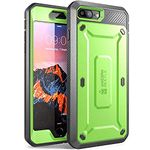 SUPCASE Case Compatible with iPhone 7 Plus, iPhone 8 Plus, Full-body Rugged Holster Case with Built-in Screen Protector (Green/Gray)