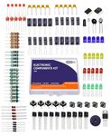 ILELEC - Electronic Components Kit with 150+ Components - Includes Resistors, Transistors, LEDs, Capacitors, LDR, Buzzer, Ics, Storage Box and more for Electronic DIY Projects