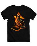 His'en'Her 100% Cotton Lord Ram Printed Tshirt for Men(Ram Divine Blaze,Navy,M)