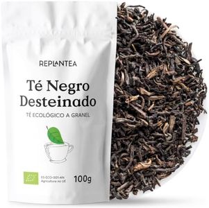 TE NEGRO SIN TEINA Ecológico 100g (+50 Tazas) | Té Negro Descafeinado a Granel | Té Negro Darjeeling Desteinado REPLANTEA